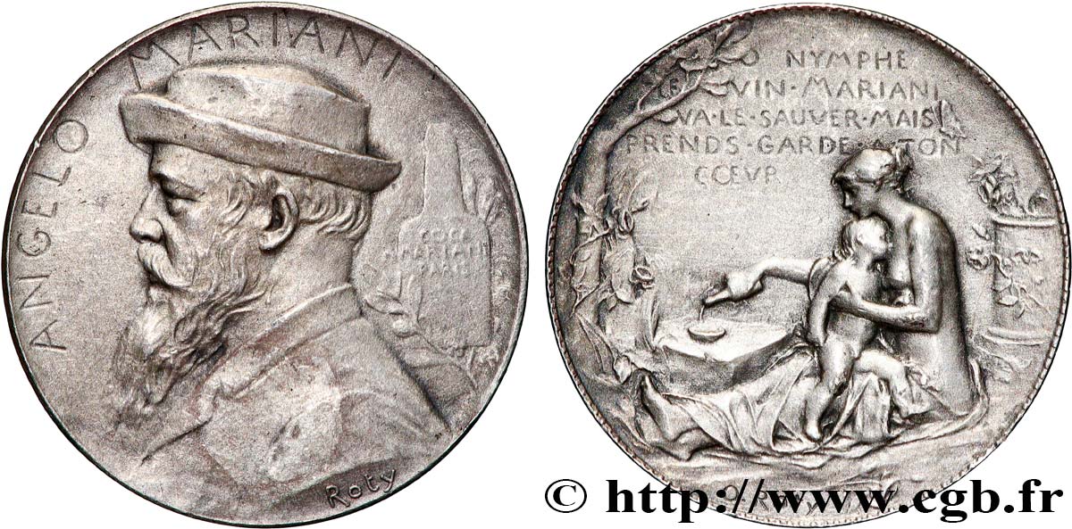 VARIOUS CHARACTERS Médaille, Angelo Mariani, par Oscar Roty q.SPL