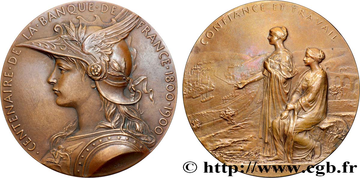 BANQUE DE FRANCE Médaille, Centenaire de la Banque de France AU