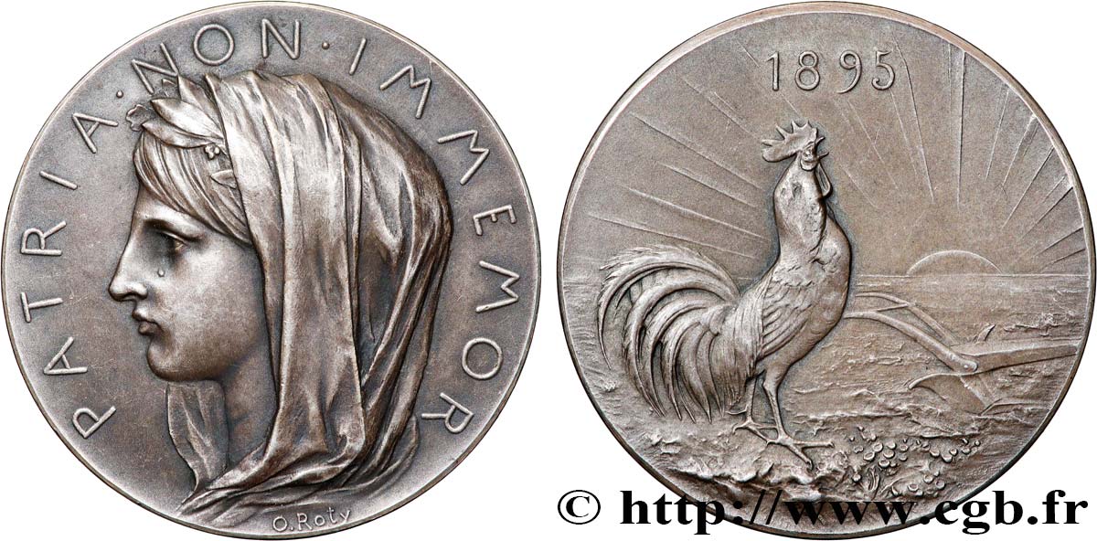 III REPUBLIC Médaille patriotique, Patria non Immemor, 25e anniversaire de la République Française AU