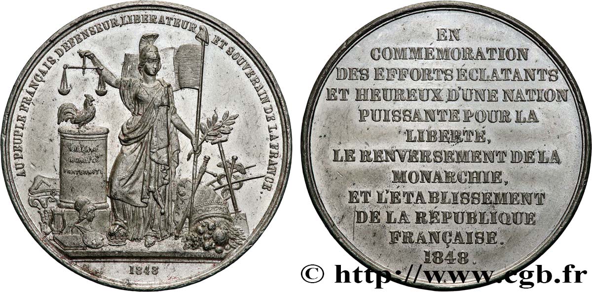 SEGUNDA REPUBLICA FRANCESA Médaille, Commémoration des efforts éclatants MBC+