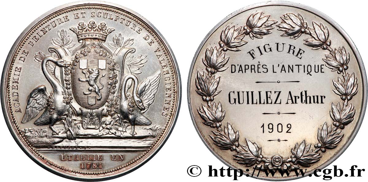 TERCERA REPUBLICA FRANCESA Médaille, Figure d’après l’antique MBC+