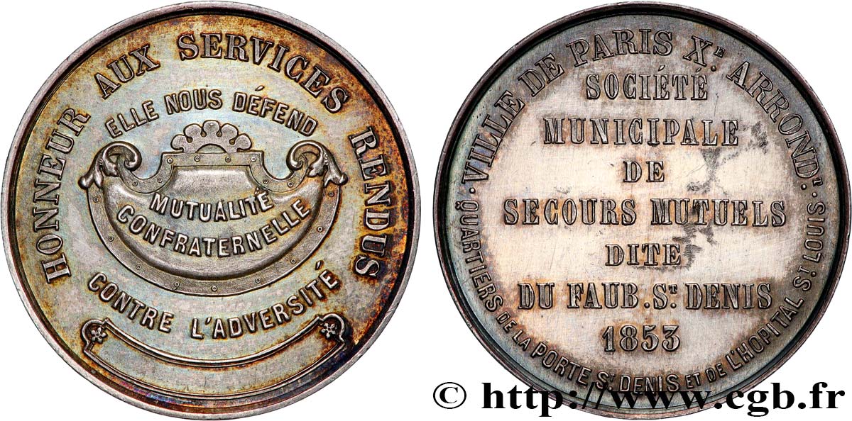 SECOND EMPIRE Médaille, Services rendus, Mutualité confraternelle TTB+