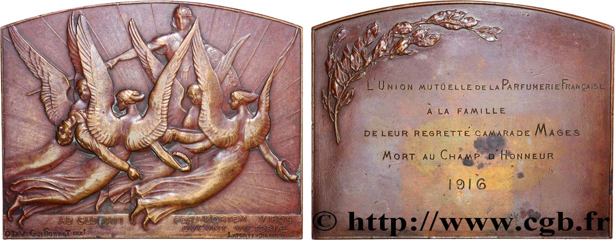 TROISIÈME RÉPUBLIQUE Médaille, Union mutuelle de la parfumerie française, n°10 TTB