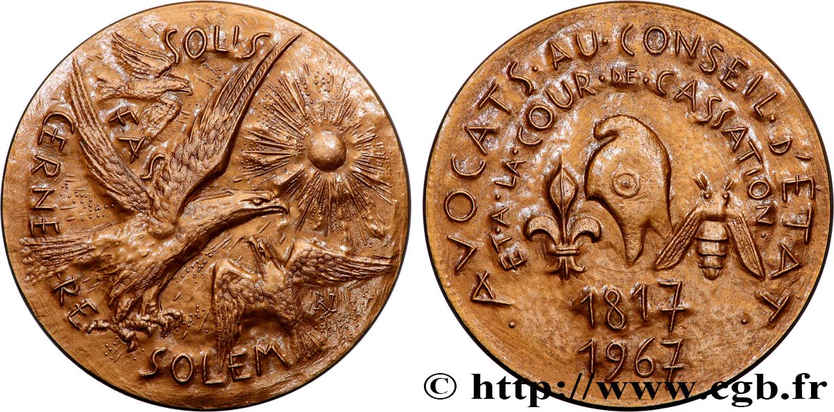 FUNFTE FRANZOSISCHE REPUBLIK Médaille, Avocat au conseil d’État et a la cour de cassation VZ