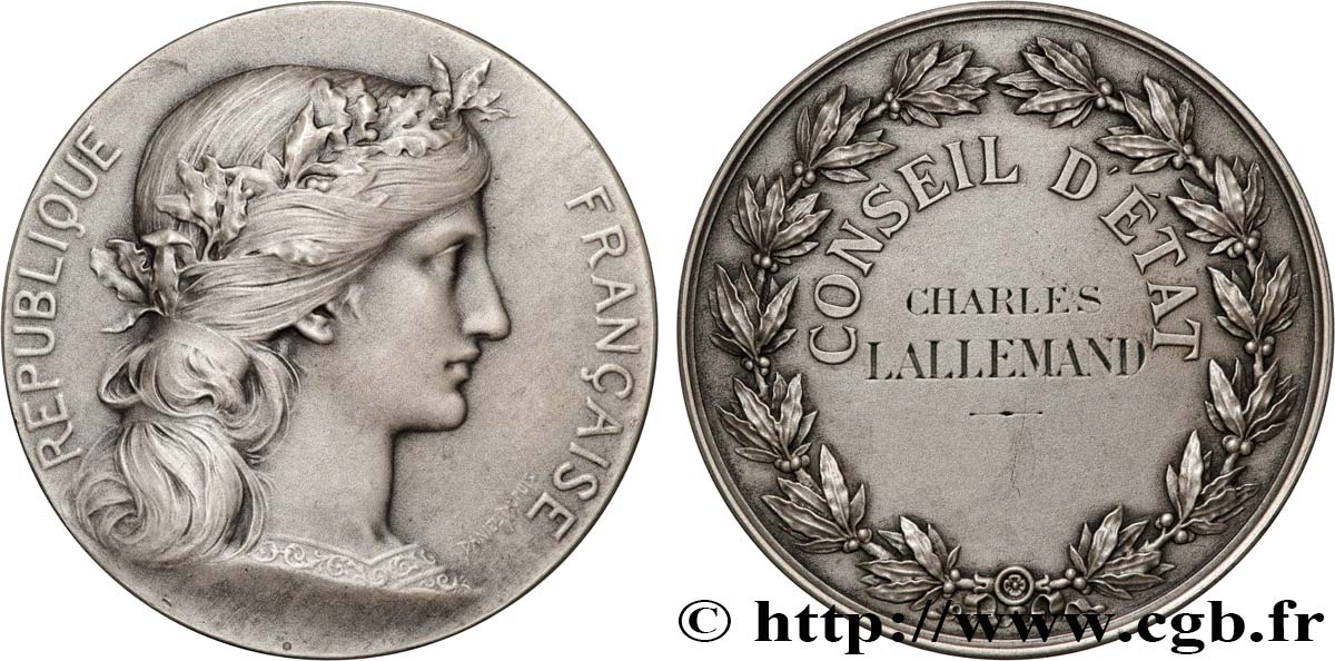 TERCERA REPUBLICA FRANCESA Médaille, Conseil d’État EBC
