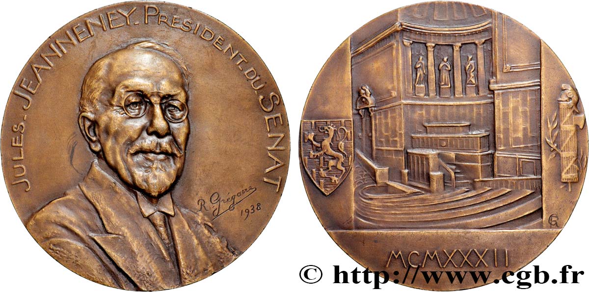 III REPUBLIC Médaille, Jules Jeanneney AU