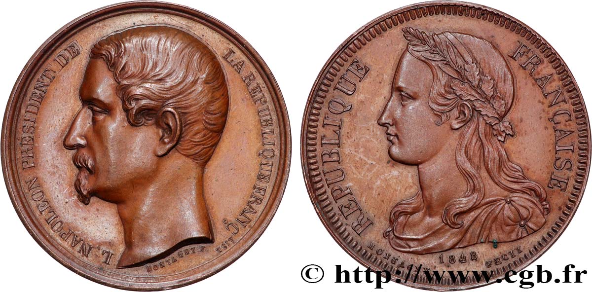 DEUXIÈME RÉPUBLIQUE Médaille, Élection du président Louis Napoléon Bonaparte MBC+