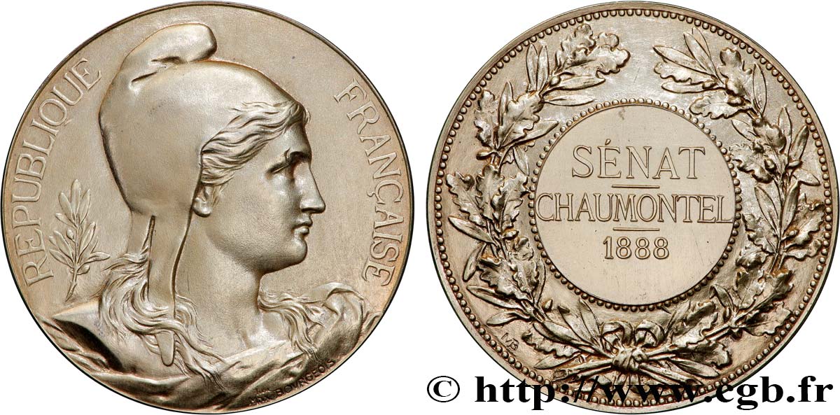 III REPUBLIC Médaille, Sénat, Louis Chaumontel AU