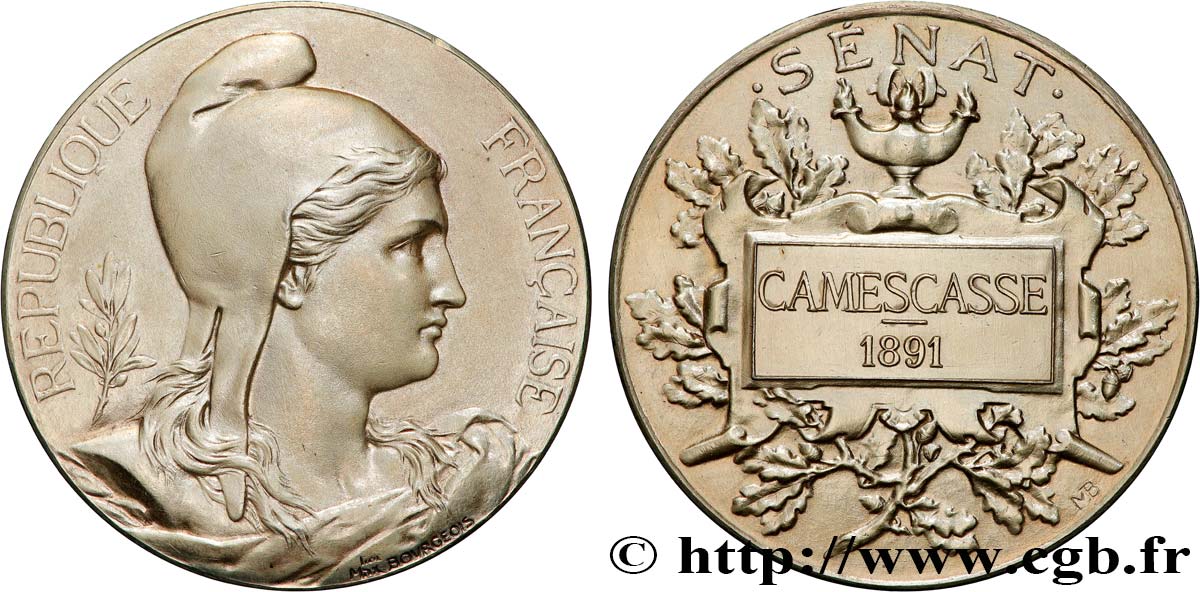 TROISIÈME RÉPUBLIQUE Médaille, Sénat, Jean-Louis-Ernest Camescasse TTB+