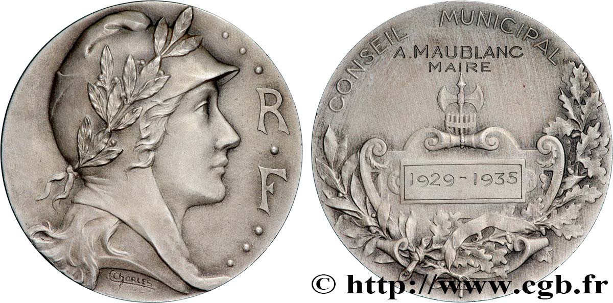 III REPUBLIC Médaille, Conseil municipal AU