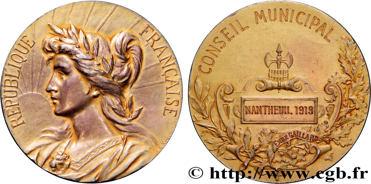 TROISIÈME RÉPUBLIQUE Médaille, Conseil municipal TTB
