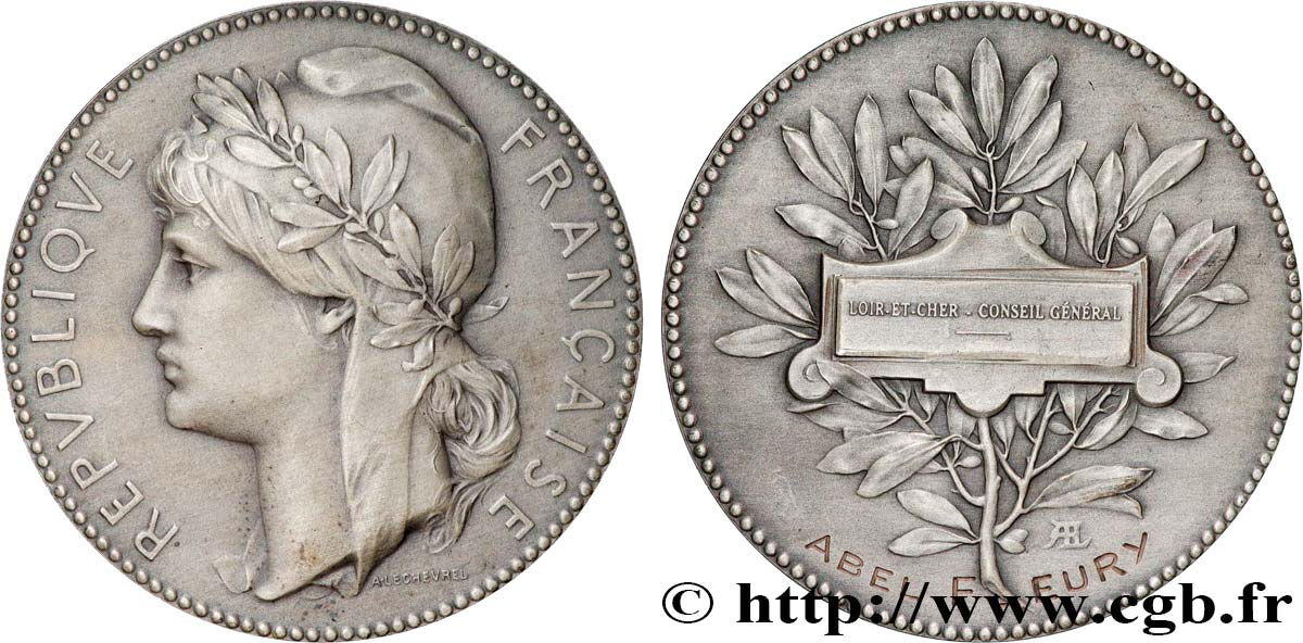 III REPUBLIC Médaille, Conseil Général du Loir-et-Cher AU