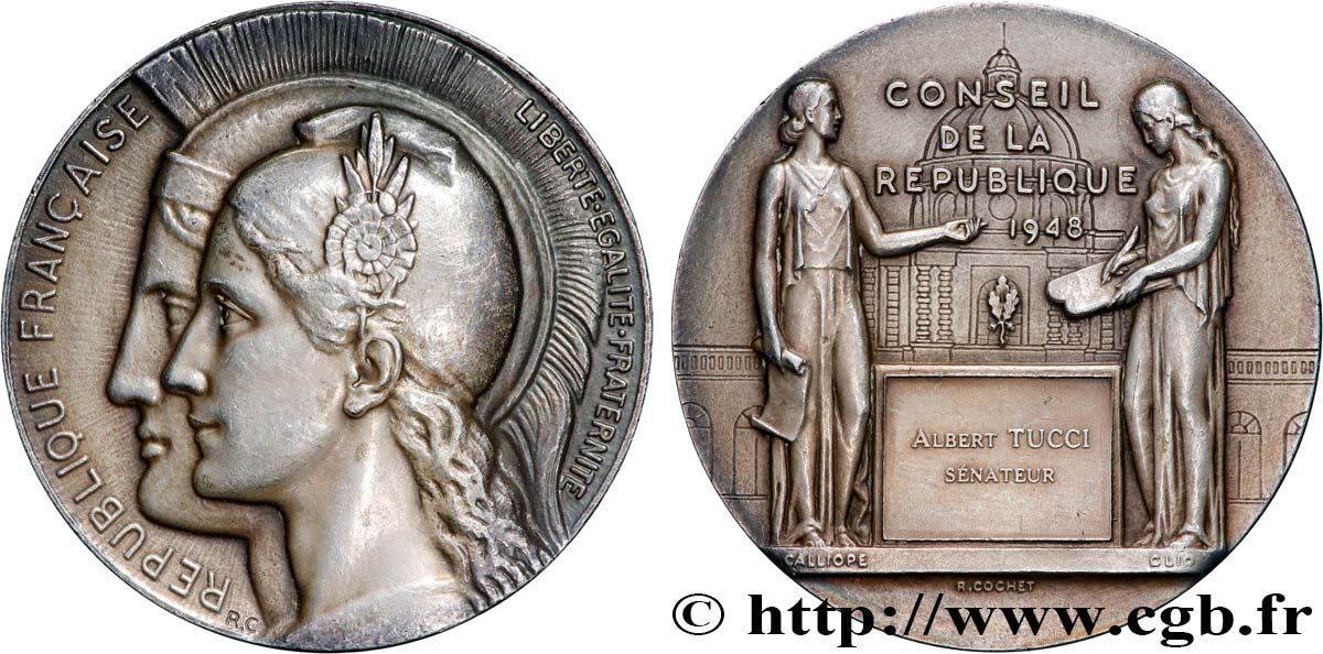 PROVISORY GOVERNEMENT OF THE FRENCH REPUBLIC Médaille, Conseil de la République MBC+