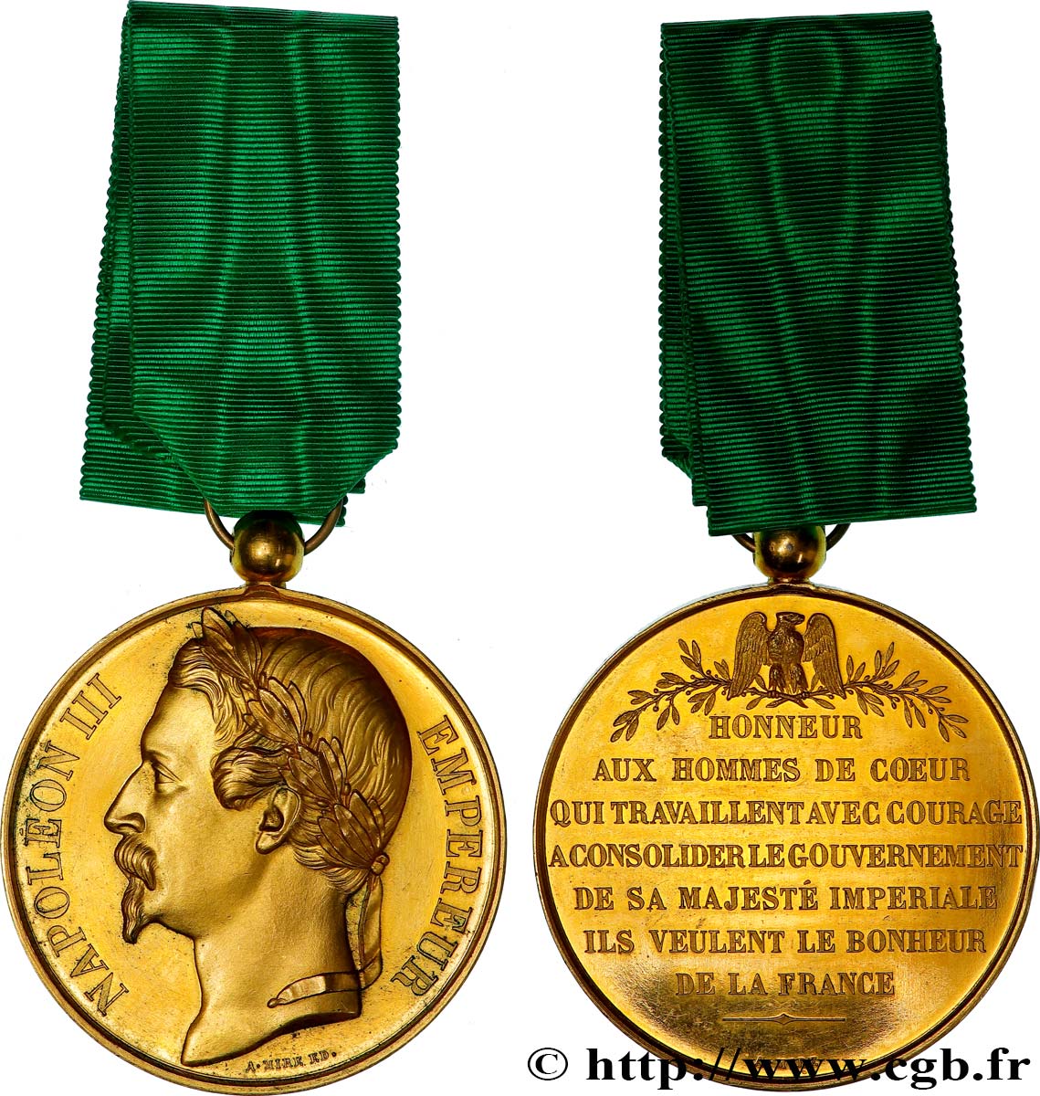 ZWEITES KAISERREICH Médaille, Hommage aux ministres de Napoléon III VZ