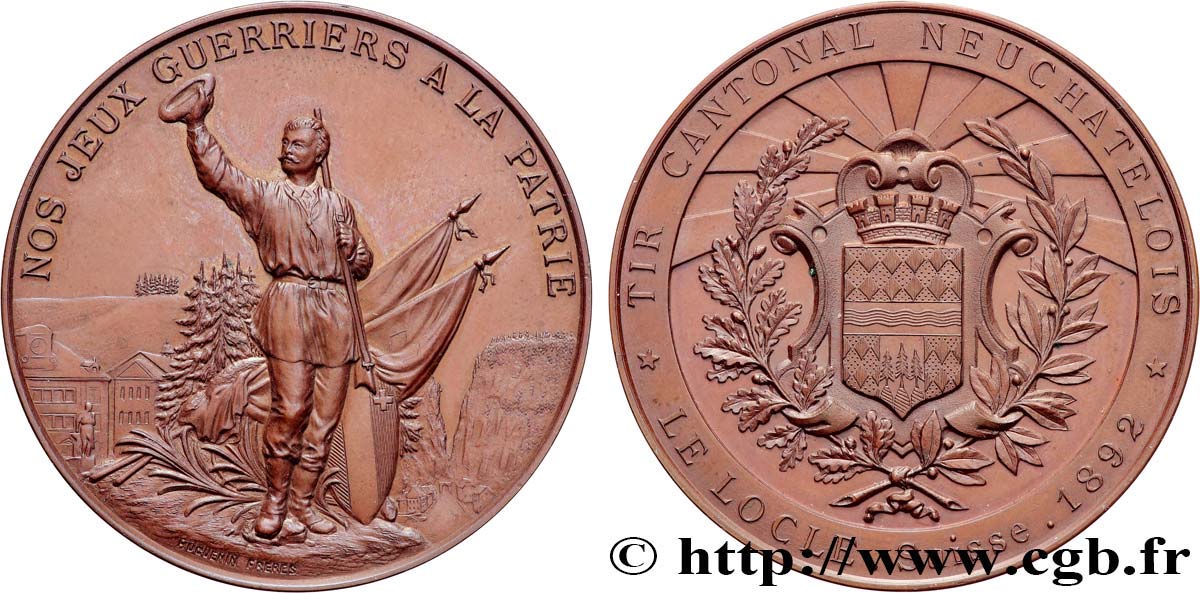 SUISSE Médaille, Tir cantonal de Neuchatel SUP