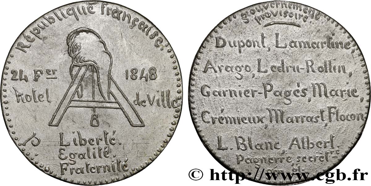 DEUXIÈME RÉPUBLIQUE Médaille, Gouvernement provisoire de février q.SPL