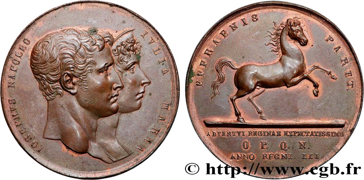 ITALIE - ROYAUME DE NAPLES - JOSEPH NAPOLÉON Médaille, Arrivée à Naples de la reine Julia Maria AU