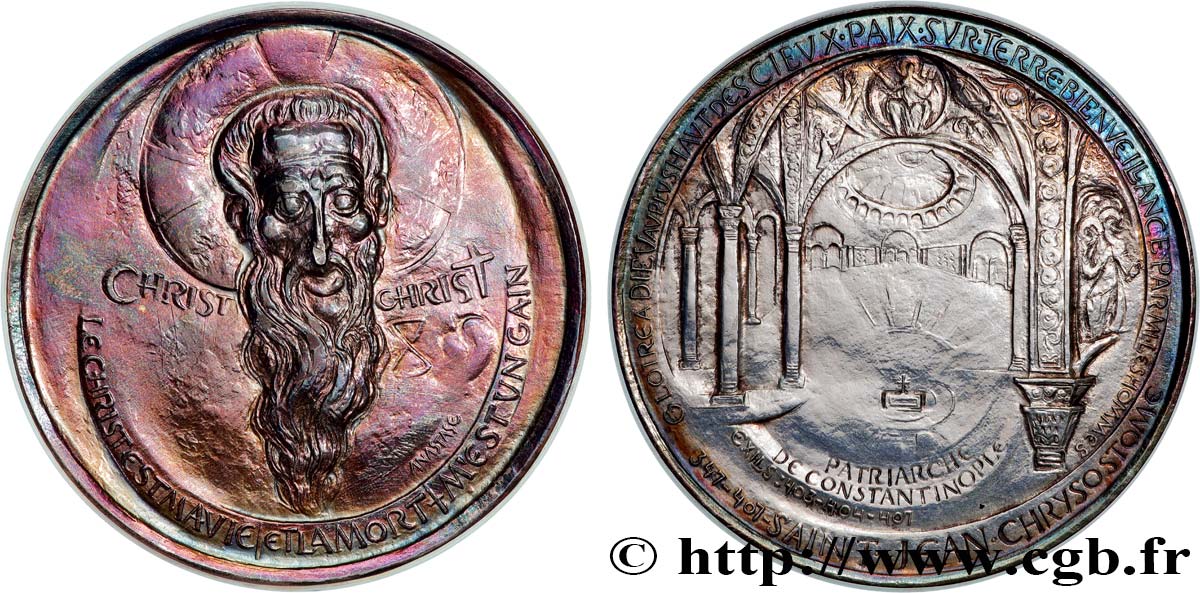 VATICAN AND PAPAL STATES Médaille, Saint Jean Chrysostome AU