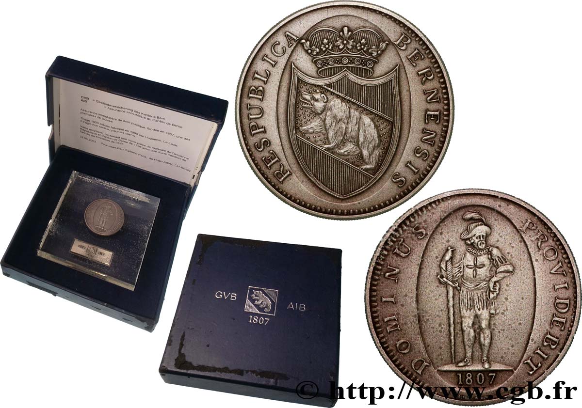 SWITZERLAND - REPUBLIC OF BERN Médaille, Assurance Immobilière du Canton de Berne AU