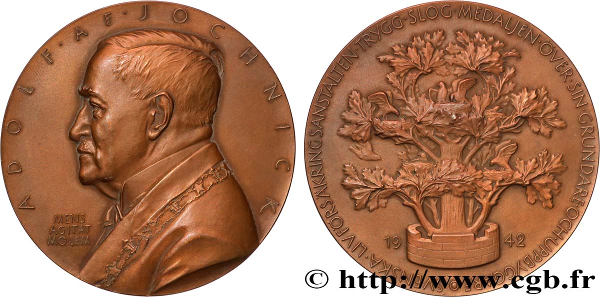SUÈDE Médaille, Hommage à Adolf af Jochnick fVZ