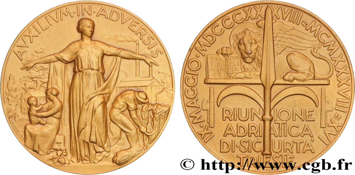 ITALIA Médaille, Réunion adriatique des assurances, Riunione Adriatica di Sicurtà SPL