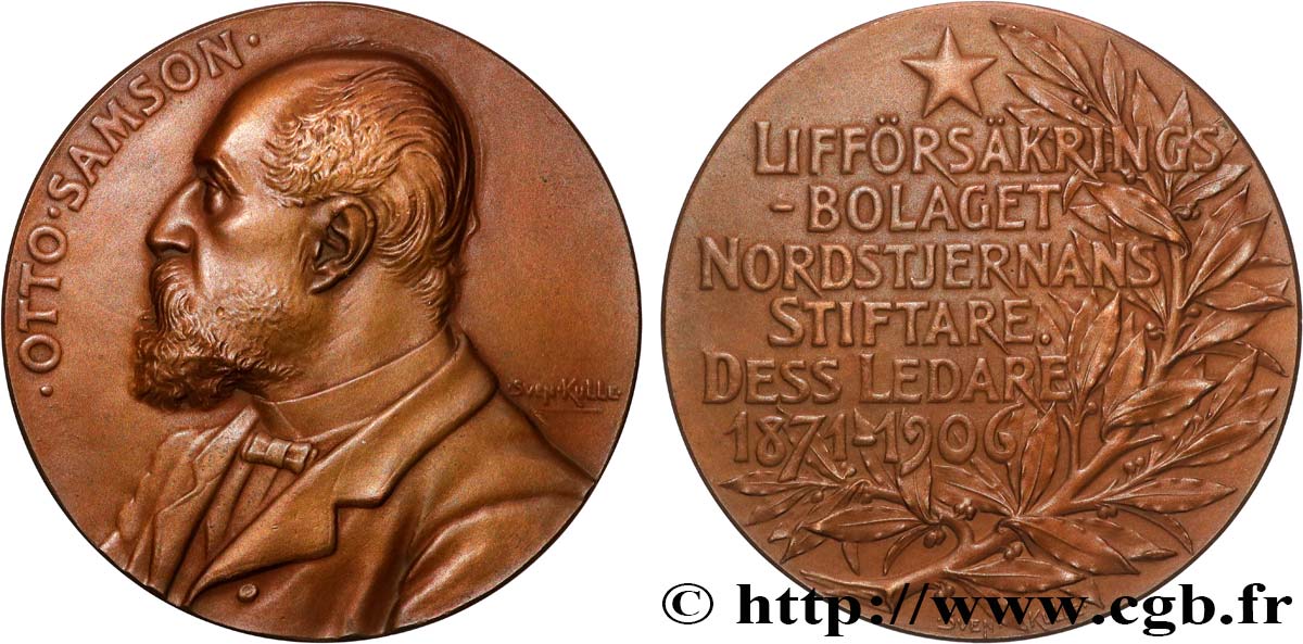 SUÈDE Médaille, Otto Samson q.SPL/SPL