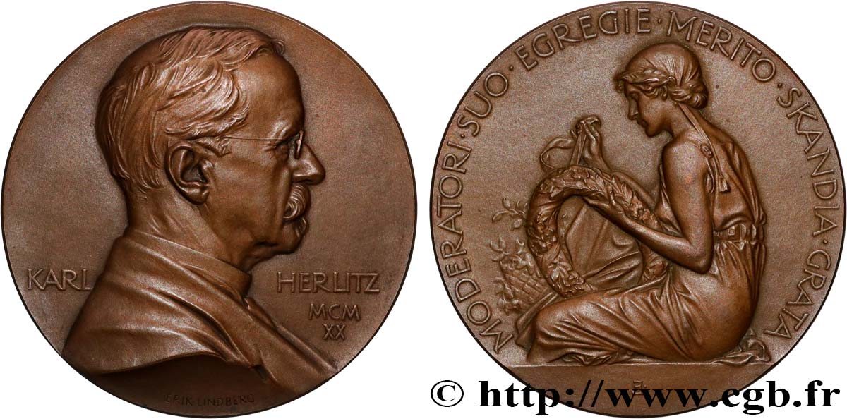 SUÈDE Médaille, Karl Herlitz, Skandia SUP