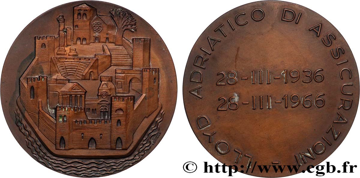 ITALIEN Médaille, 30e anniversaire de Lloyd Adriatico di Assicurazioni fVZ