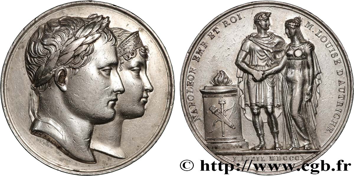 PREMIER EMPIRE Médaille, Mariage de Napoléon Ier et de Marie-Louise TTB