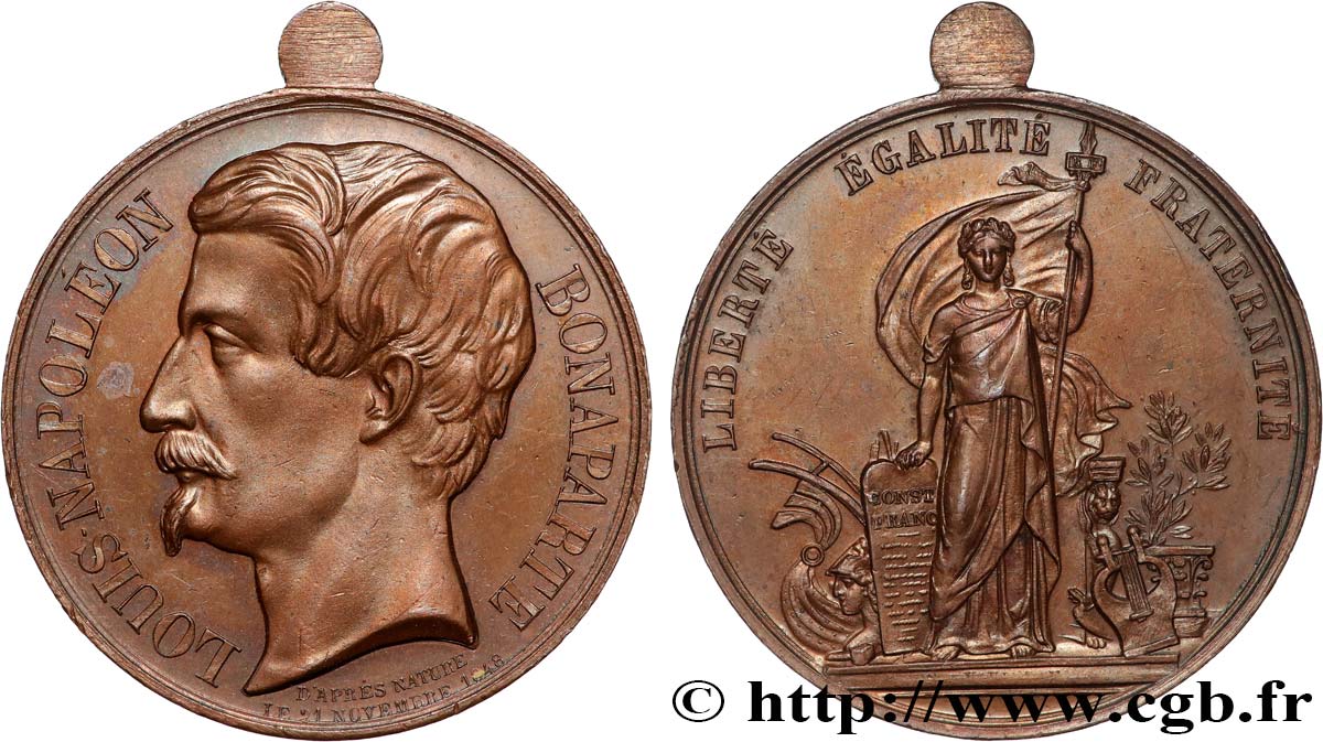 DEUXIÈME RÉPUBLIQUE Médaille, Louis-Napoléon Bonaparte AU