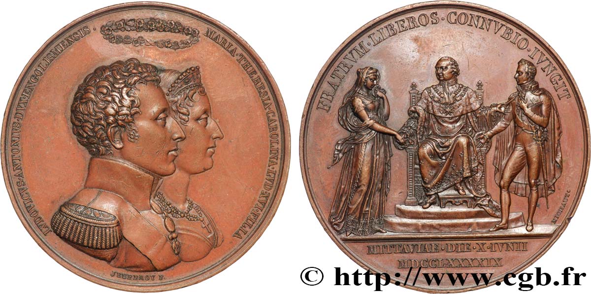 DIRECTOIRE Médaille, Mariage du duc d’Angoulême et de Madame SUP/TTB+