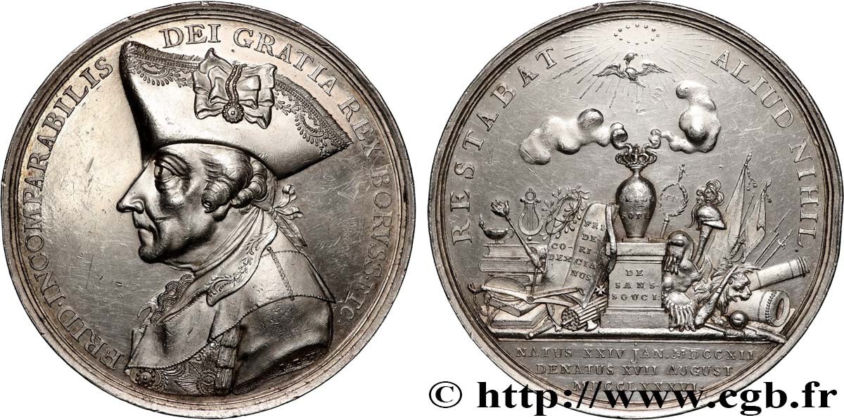 ALLEMAGNE - ROYAUME DE PRUSSE - FRÉDÉRIC II LE GRAND Médaille, Décès de Frédéric II le Grand AU