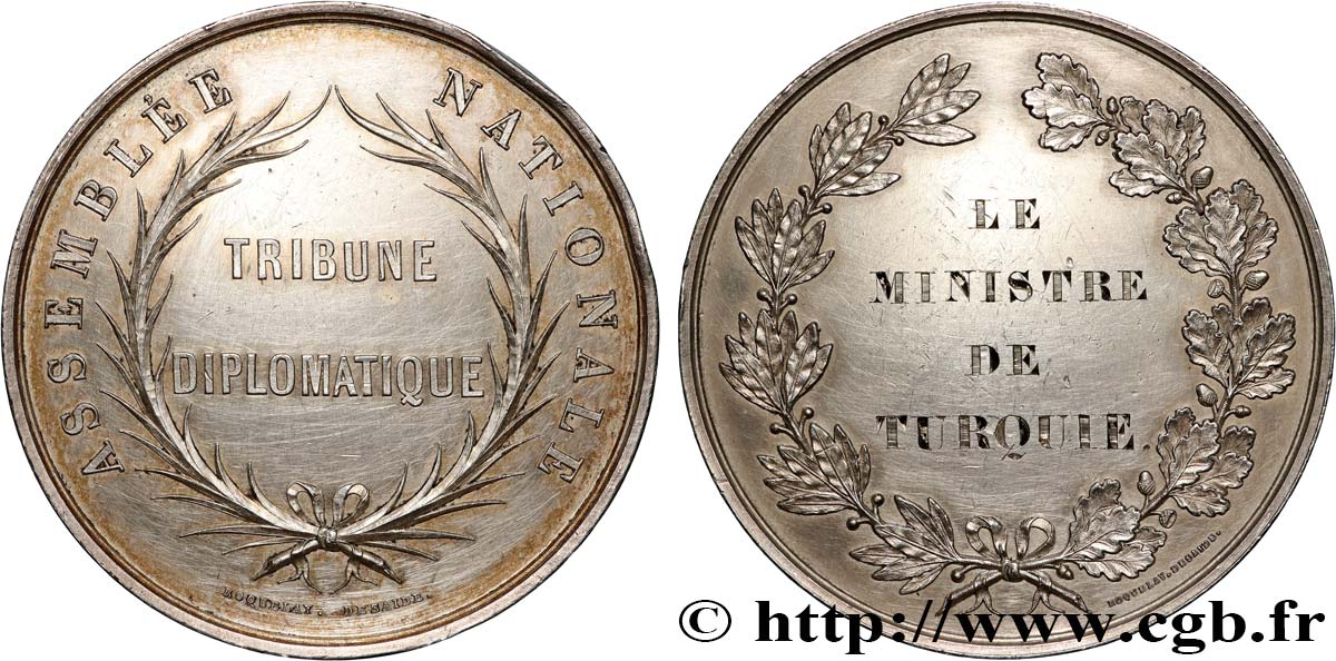 DEUXIÈME RÉPUBLIQUE Médaille, Assemblée nationale, Tribune diplomatique AU