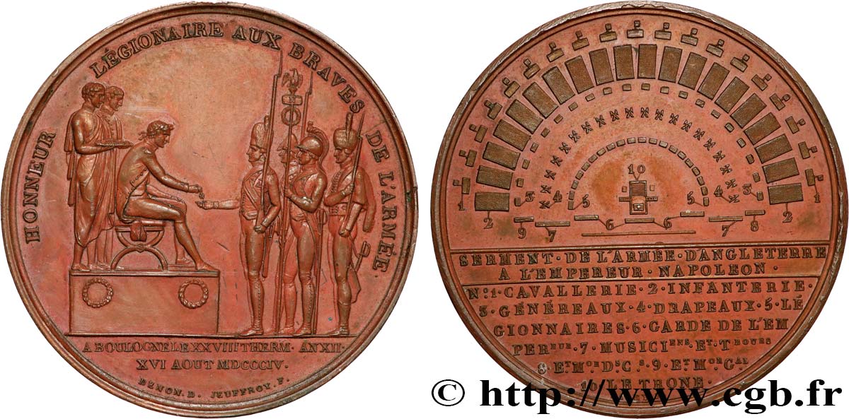 PREMIER EMPIRE / FIRST FRENCH EMPIRE Médaille, Honneur légionnaire aux braves de l’armée française AU/AU