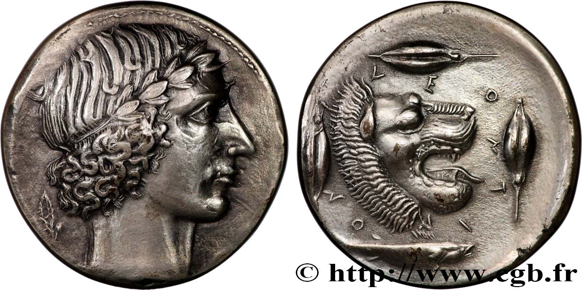 SICILY - LEONTINOI Médaille, Reproduction du Tétradrachme  du Maître à la feuille , Exemplaire Éditeur AU