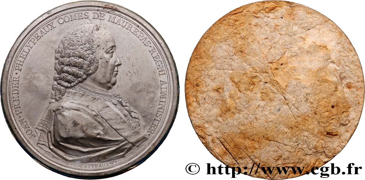 LOUIS XVI Médaille, tirage uniface, Jean-Frédéric de Phélypeaux de Maurepas TTB+