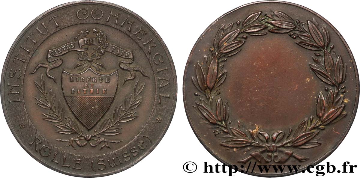 SCHWEIZ  - KANTON WAADT Médaille, Institut commercial SS
