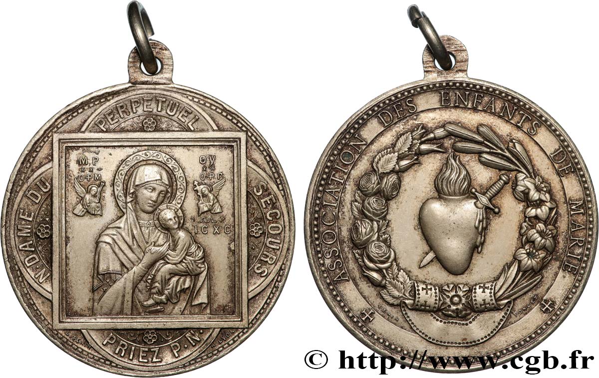 MÉDAILLES RELIGIEUSES Médaille, Association des enfants de Marie TTB