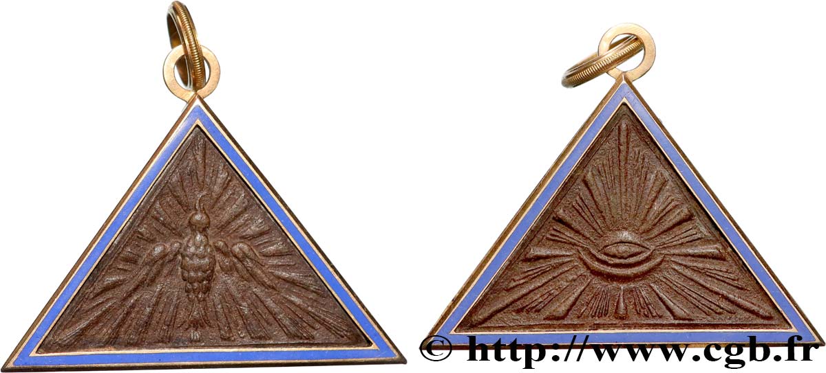 FREEMASONRY Médaille, Colombe et Oeil ouvert AU