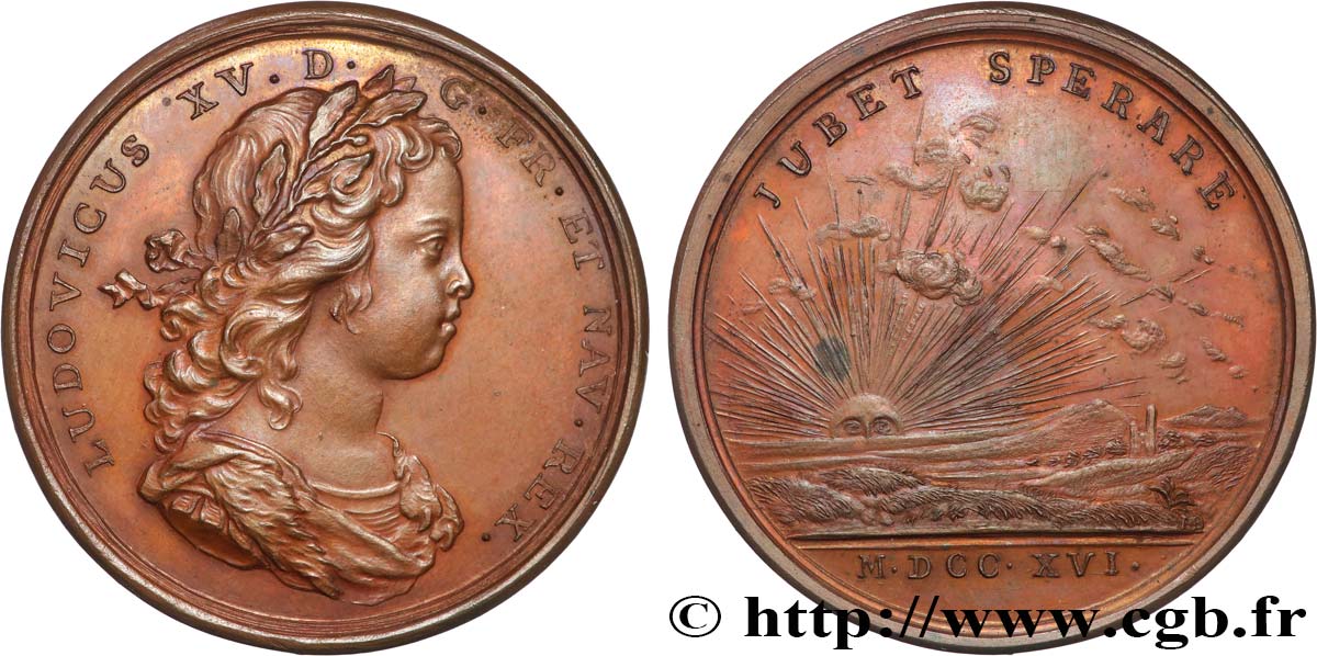 LOUIS XV THE BELOVED Médaille, Espérances données par le roi AU