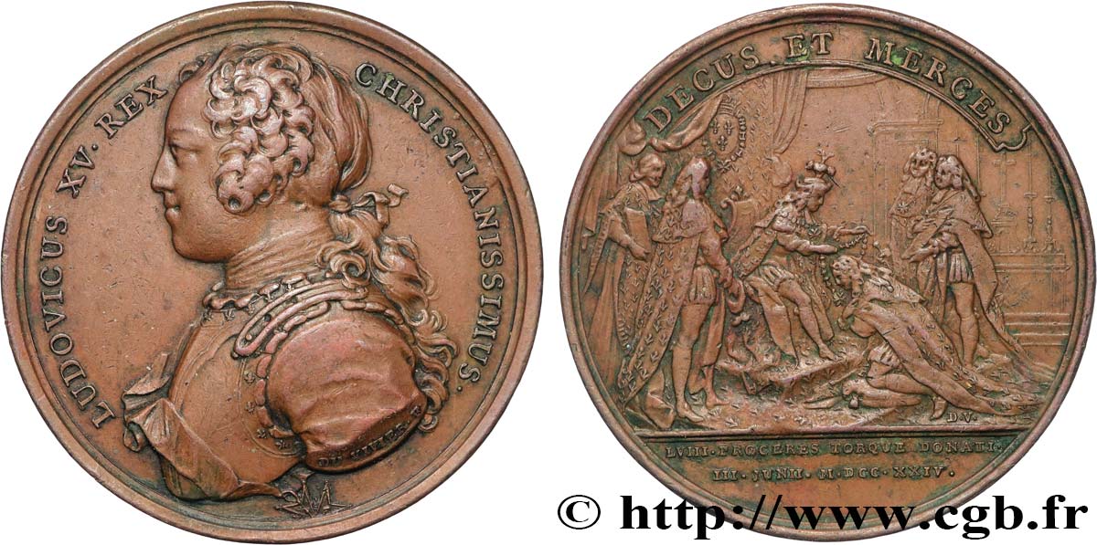LOUIS XV DIT LE BIEN AIMÉ Médaille, Promotion de chevaliers de l’Ordre du Saint-Esprit SS
