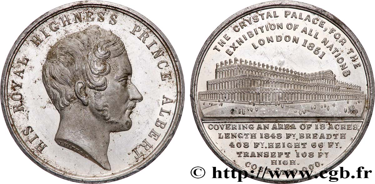 GREAT BRITAIN - VICTORIA Médaille du Crystal Palace - Prince Albert AU
