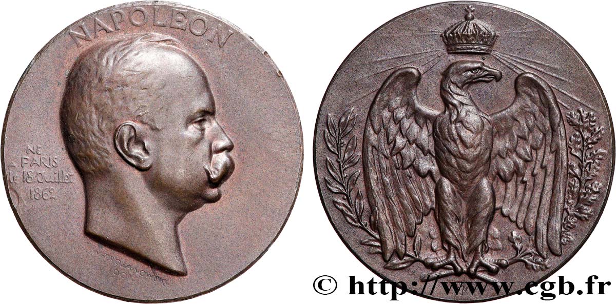 III REPUBLIC Médaille, Prince Napoléon Victor Jérôme Frédéric AU