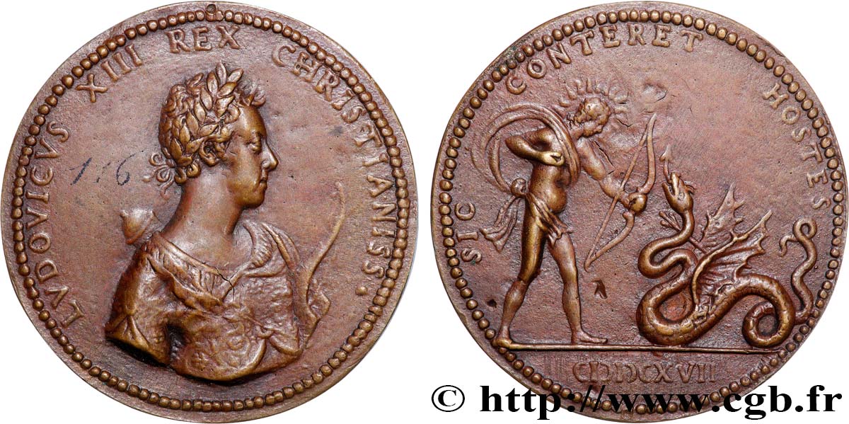 LOUIS XIII  Médaille, Émancipation de Louis XIII AU