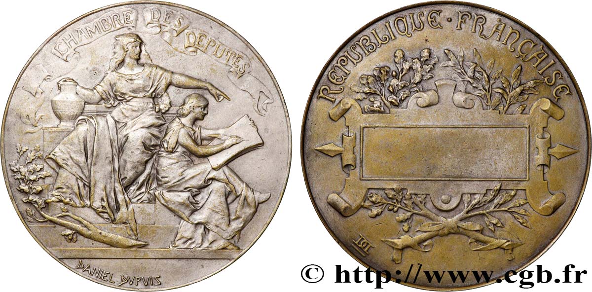 III REPUBLIC Médaille, Chambres des députés XF