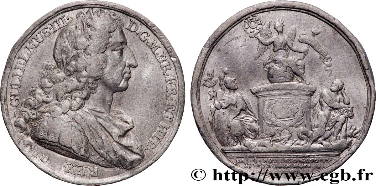 ENGLAND - KÖNIGREICH ENGLAND - WILHELM III. UND MARIA STUART Médaille, Guillaume III S