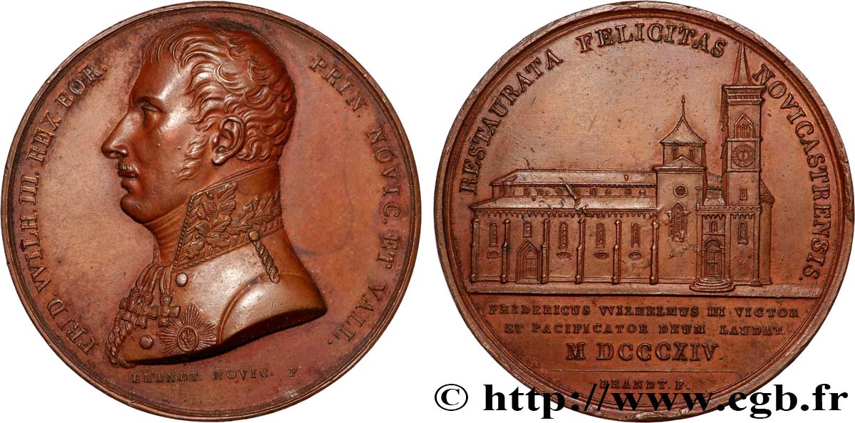 ALLEMAGNE - ROYAUME DE PRUSSE - FRÉDÉRIC-GUILLAUME III Médaille, Restauration de la maison de Prusse AU