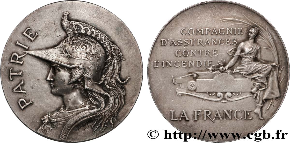 ASSURANCES Médaille, PATRIE, Compagnie d’assurances contre l’incendie, La France TTB
