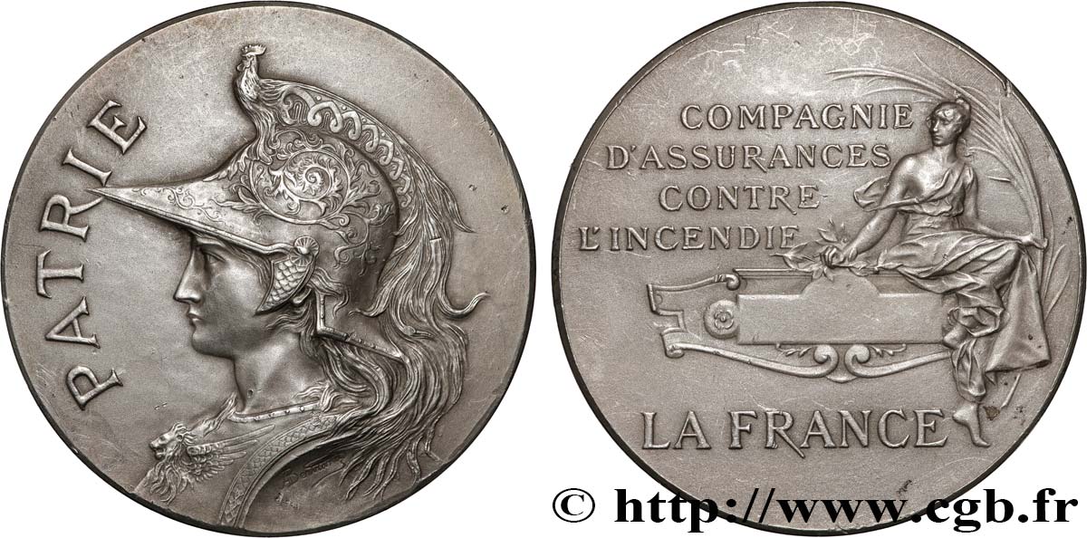 ASSURANCES Médaille, PATRIE, Compagnie d’assurances contre l’incendie, La France TTB