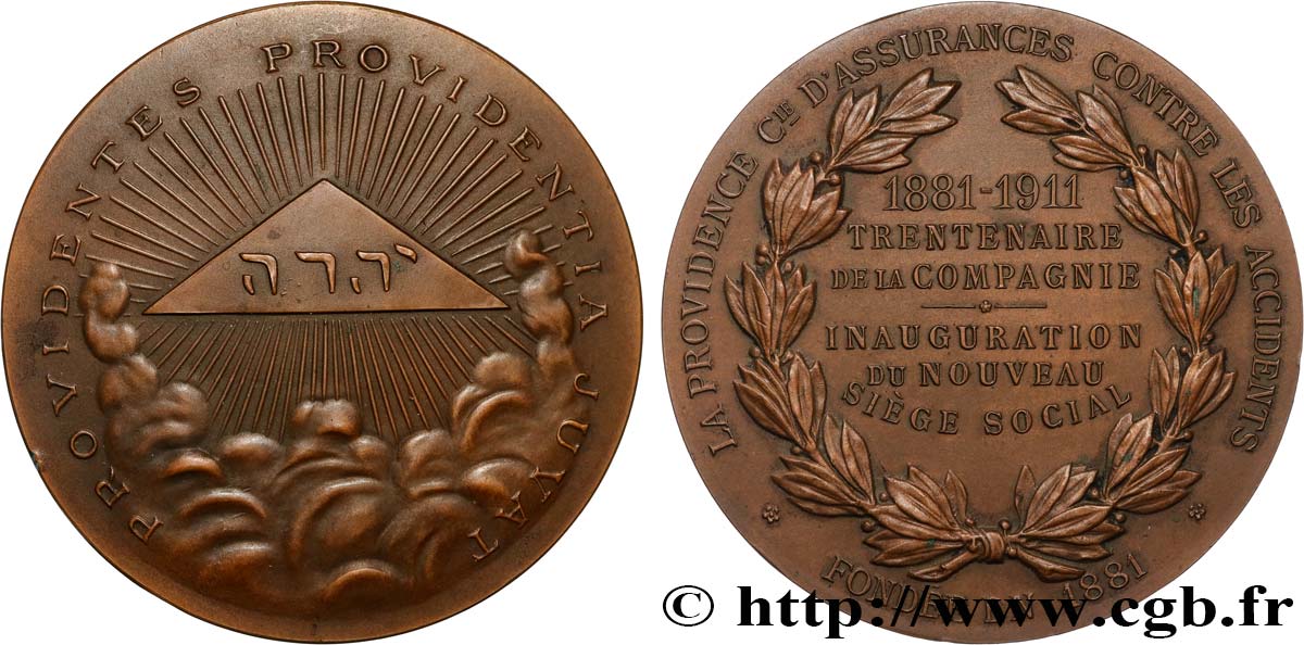 ASSURANCES Médaille, Trentenaire de La Providence TTB+/SUP